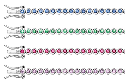 Pulsera plata 925 riviere zirconita redonda 2mm