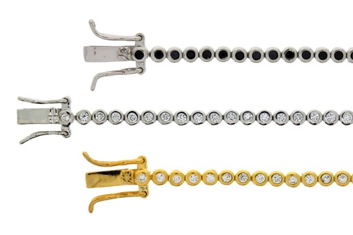 Pulsera plata 925 riviere zirconita redonda 1.5mm