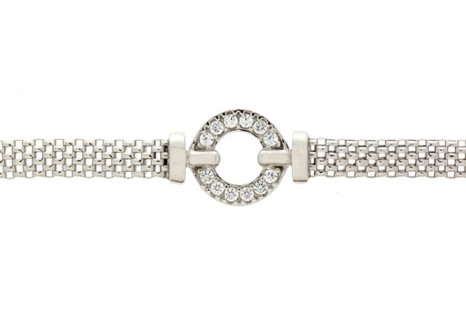 Silver 925 bracelet with cz 19cm rhodium
