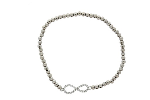 Silver 925 bracelet infinity c 16cm rose gold plated