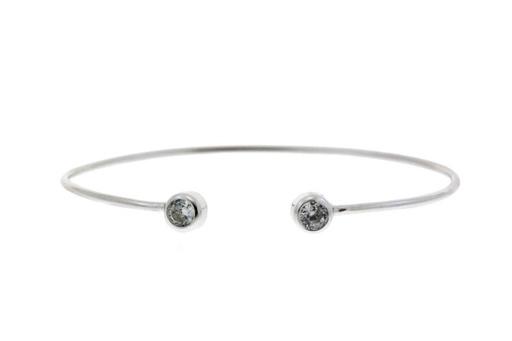 Brazalete plata 925 rigido montura rusa cz 4mm