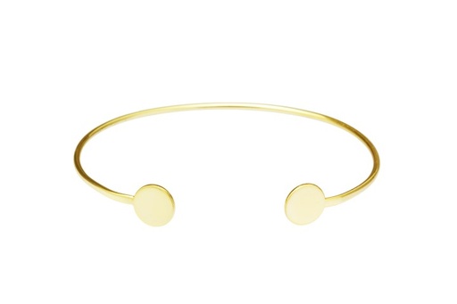 Pulsera brazalete plata 925 dos placas redondas