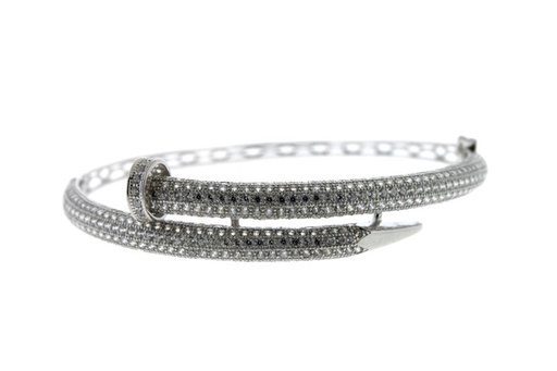 Pulsera brazalete plata 925 zirconita