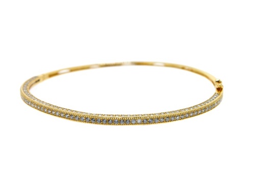 Pulsera brazalete plata 925 1l cz + cz lateral