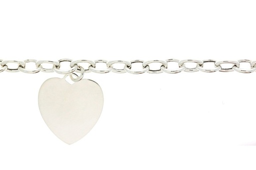 Pulsera plata 925 corazon grande