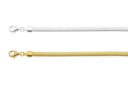 Pulsera plata 925 real snake hueca oval 420