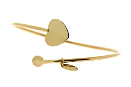 Pulsera plata 925 brazalete rígido corazón