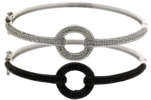 Brazalete rigido plata 925 cz con cierre