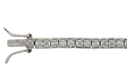 Pulsera plata 925 riviere zirconita cuadrada 2.5mm