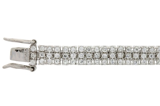 [083900181ZBL] Pulsera plata 925 riviere cz redonda 3lineas 1.5mm