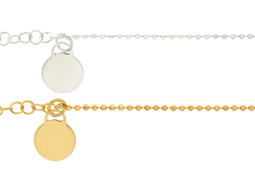 Pulsera plata 925 placa redonda