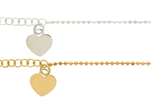 Pulsera plata 925 corazón