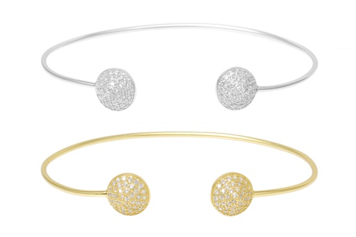 Brazalete plata 925 zirconita abierto