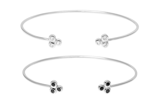 Brazalete plata 925 cz rigido abierto