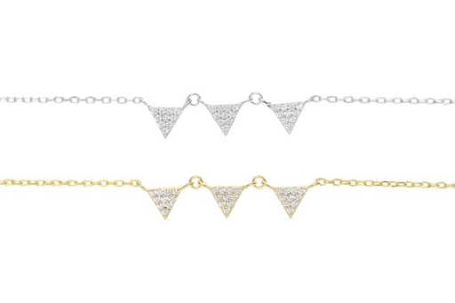 Silver 925 triangle cz bracelet