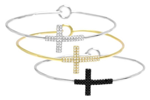 Silver 925 bracelet cross cz