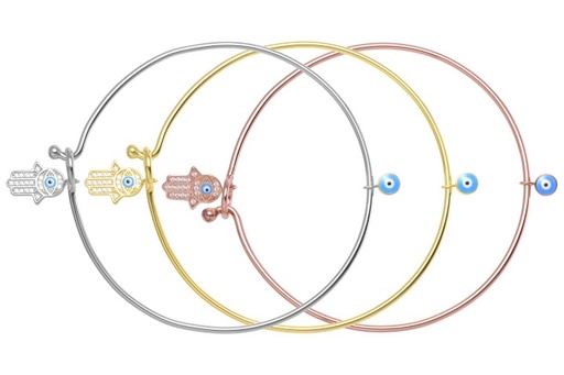 Brazalete plata 925 rigido mano de fatima cz