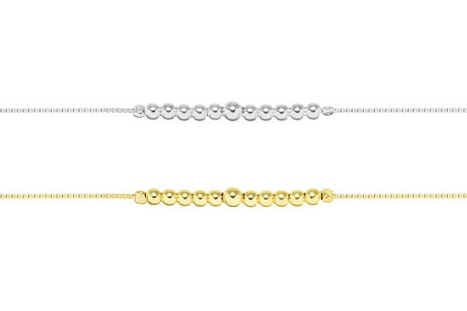 Pulsera plata 925 bolitas con cadena veneciana