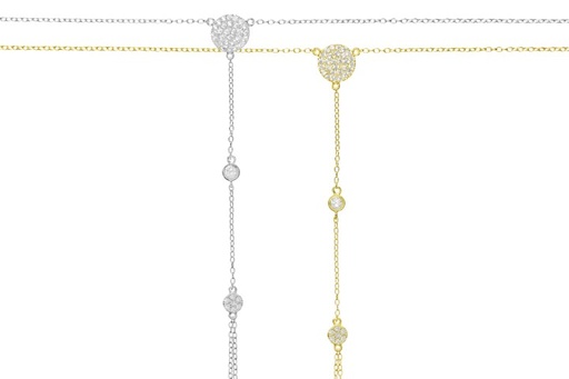 Pulsera plata 925 manita zirconitas circulos