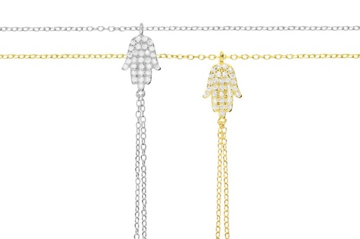 Pulsera plata 925 manita zirconitas m.fatima