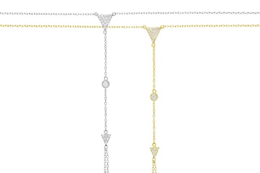 Pulsera plata 925 manita zirconitas triangulo