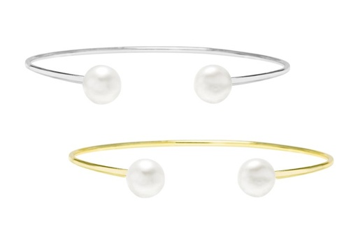 Pulsera brazalete plata 925 perla cultivada