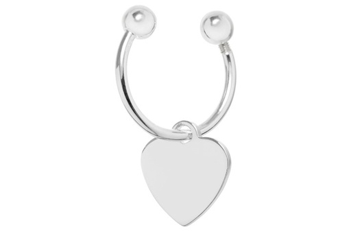 [0909800000PL] Llavero plata 925 cierre bola placa corazon 23mm