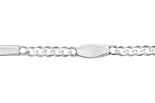 [0910601800PL] Pulsera plata 925 no me olvides barbada con 3 placas