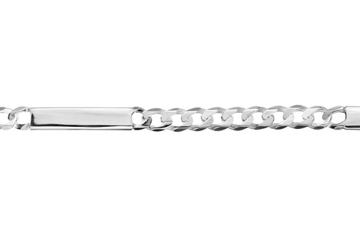 [0910701800PL] Silver 925 id curb chain brace 18cm sterling silver