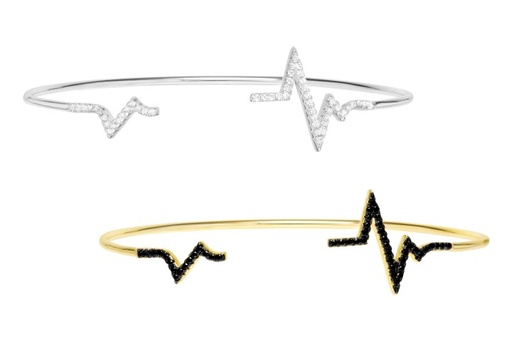 Brazalete plata 925 zirconita rayo abierto