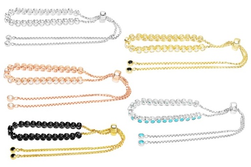 Pulsera plata 925 riviere cz 2mm cierre corredero