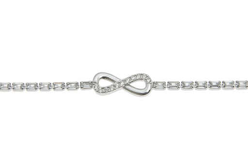 [09304P151ZBL] Pulsera plata 925 riviere baguete 1l cz infinito
