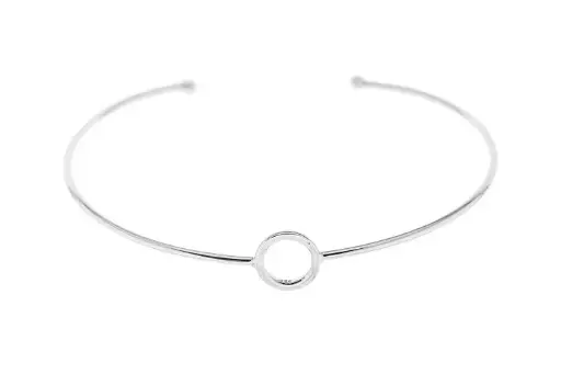 Pulsera brazalete plata 925 abierta circulo