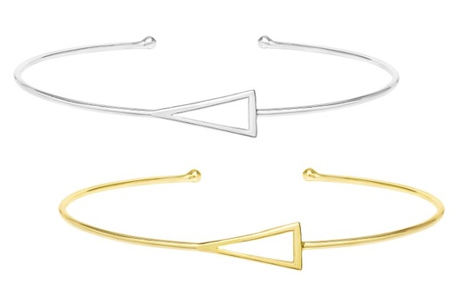 Pulsera brazalete plata 925 abierta triangulo