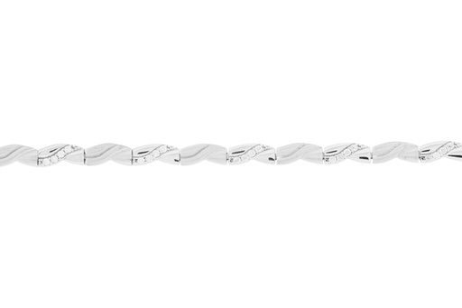 [094210181ZBL] Silver 925 cz bracelet 18cm rhodium