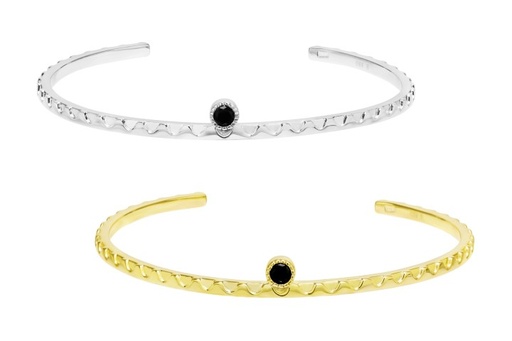 Pulsera brazalete plata 925 abierta cz 4mm