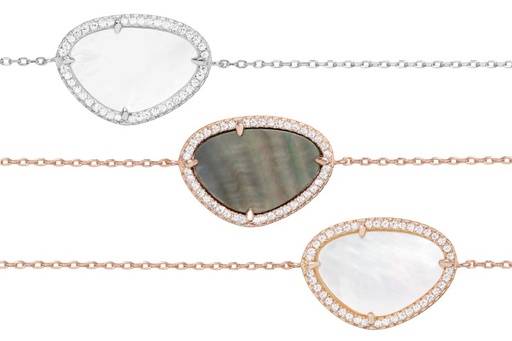 Silver 925 mop cz  bracelet