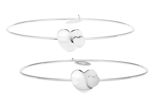 Pulsera brazalete plata 925 cierre corazon