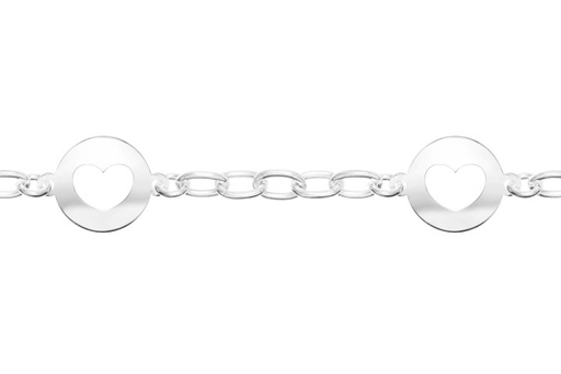 [09660P1600PL] Silver 925 heart bracelet 16+5cm sterling silver