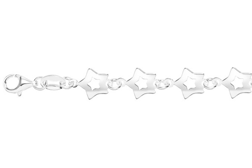 [09713P1600PL] Silver 925 stars bracelet 16+5cm sterling silver