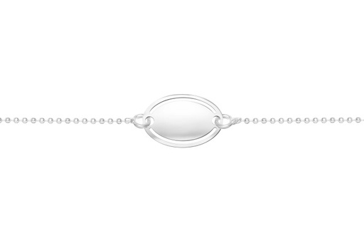 [09733P1500PL] Pulsera plata 925 placa ovalada