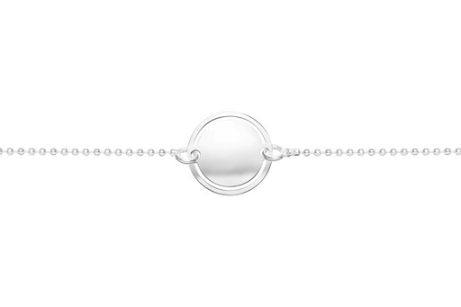 [09739P1500PL] Pulsera plata 925 placa redonda