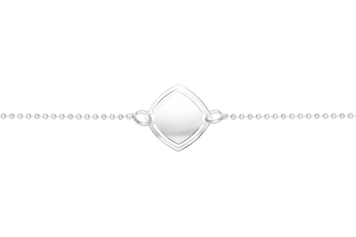 [09740P1500PL] Pulsera plata 925 placa rombo