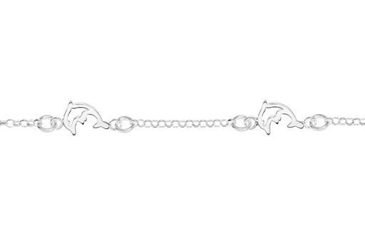 [09741P1500PL] Silver 925 dolphins bracelet