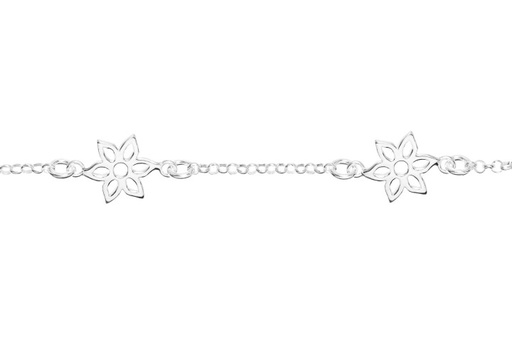 [09744P1500PL] Silver 925 flowers bracelet