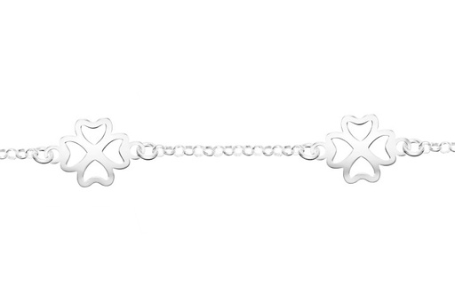 [09750P1600PL] Pulsera plata 925 trebol
