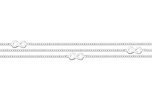 [09753P1600PL] Silver 925 infinity bracelet 16+5cm sterling silver