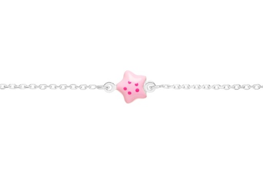 [09767P130ROS] Pulsera plata 925 estrella esmaltada