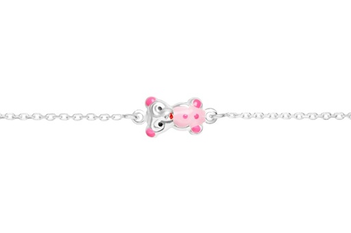 [09768P130ROS] Pulsera plata 925 osito esmaltada