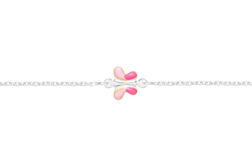 [09770P130ROS] Pulsera plata 925 mariposa esmaltada